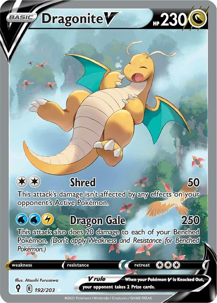 192, Dragon, Holofoil, Sword & Shield: Evolving Skies, Ultra Rare Dragonite V (192/203) [Sword & Shield: Evolving Skies] - Trading Card World