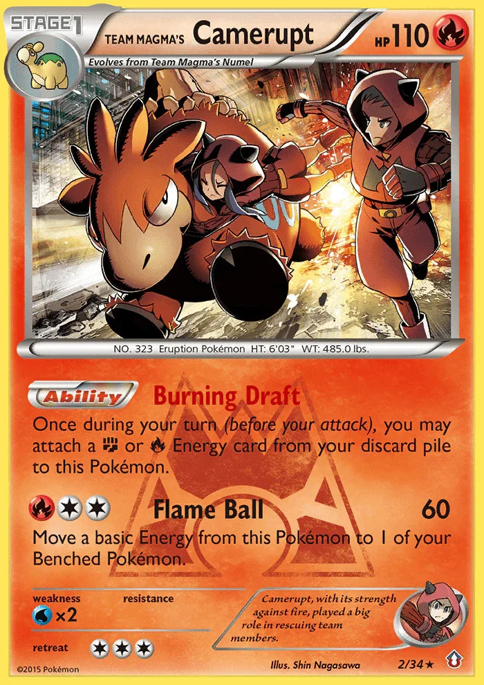 Fire, Holo Rare, Holofoil, Reverse Holofoil, Water[×2], XY: Double Crisis Team Magma's Camerupt (2/34) [XY: Double Crisis] - Trading Card World