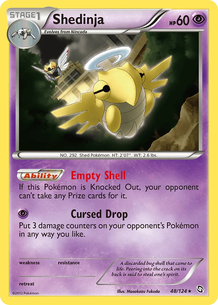 48, Black & White: Dragons Exalted, Normal, Psychic, Rare, Reverse Holofoil Shedinja (48/124) [Black & White: Dragons Exalted] - Trading Card World