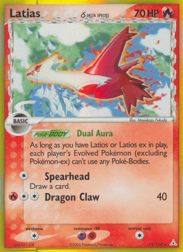 11, Colorless[×2], EX: Holon Phantoms, Fighting[-30], Fire, Holo Rare, Holofoil, Psychic[-30] Latias (11/110) (Delta Species) [EX: Holon Phantoms] - Trading Card World