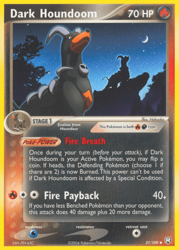 37, Darkness, EX: Team Rocket Returns, Fire, Normal, Uncommon, Water[×2] Dark Houndoom (37/109) [EX: Team Rocket Returns] - Trading Card World