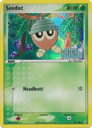 60, Common, EX: Crystal Guardians, Fire[×2], Grass, Reverse Holofoil Seedot (60/100) (Stamped) [EX: Crystal Guardians] - Trading Card World