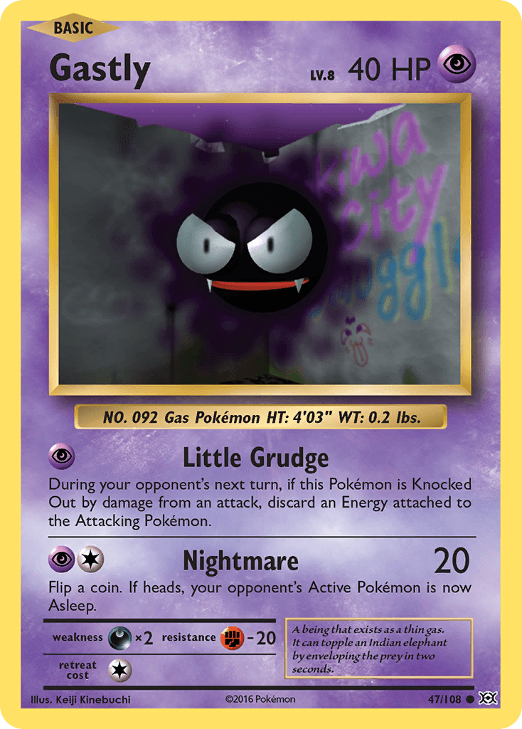 47, Common, Darkness[×2], Fighting[-20], Normal, Psychic, Reverse Holofoil, XY: Evolutions Gastly (47/108) [XY: Evolutions] - Trading Card World