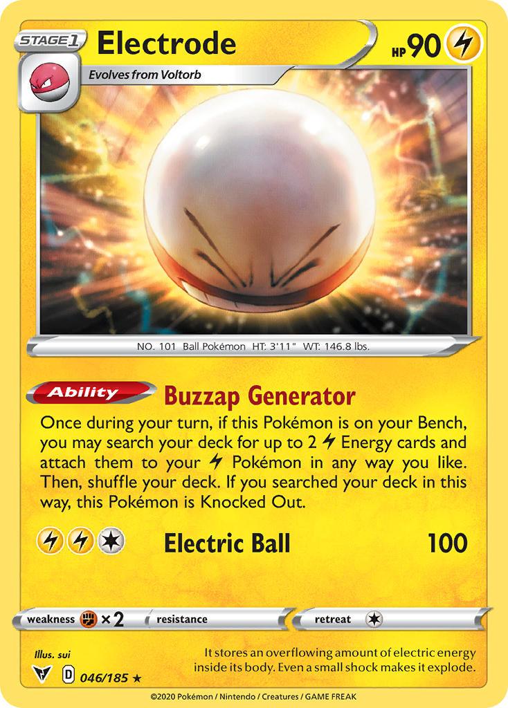 046, Fighting[×2], Holo Rare, Holofoil, Lightning, Reverse Holofoil, Sword & Shield: Vivid Voltage Electrode (046/185) [Sword & Shield: Vivid Voltage] - Trading Card World