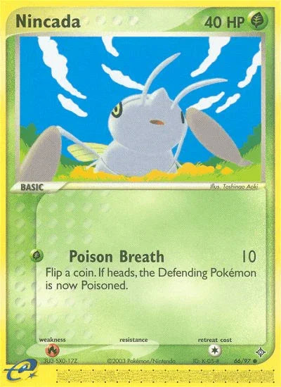 66, Common, EX: Dragon, Fire[×2], Grass, Normal, Reverse Holofoil Nincada (66/97) [EX: Dragon] - Trading Card World