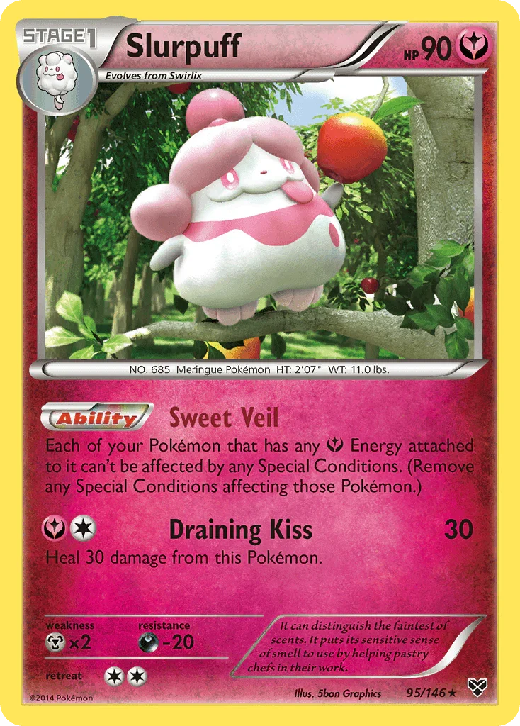 95, Darkness[-20], Fairy, Holo Rare, Holofoil, Metal[×2], Reverse Holofoil, XY: Base Set Slurpuff (95/146) [XY: Base Set] - Trading Card World