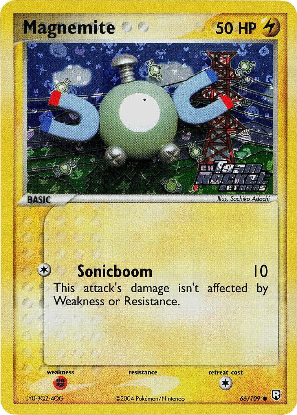 66, Common, EX: Team Rocket Returns, Fighting[×2], Lightning, Reverse Holofoil Magnemite (66/109) (Stamped) [EX: Team Rocket Returns] - Trading Card World