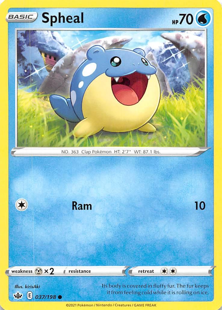 037, Common, Metal[x2], Normal, Reverse Holofoil, Sword & Shield: Chilling Reign, Water Spheal (037/198) [Sword & Shield: Chilling Reign] - Trading Card World