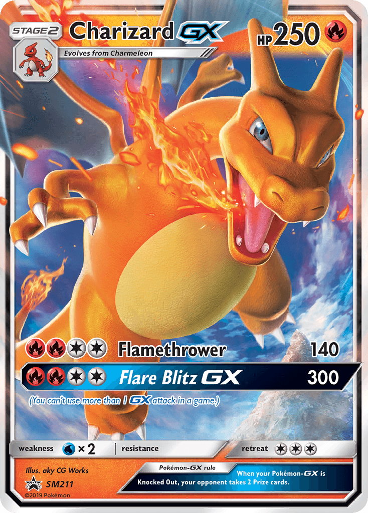 Fire, Holofoil, Promo, SM211, Sun & Moon: Black Star Promos, Water [x2] Charizard GX (SM211) [Sun & Moon: Black Star Promos] - Trading Card World