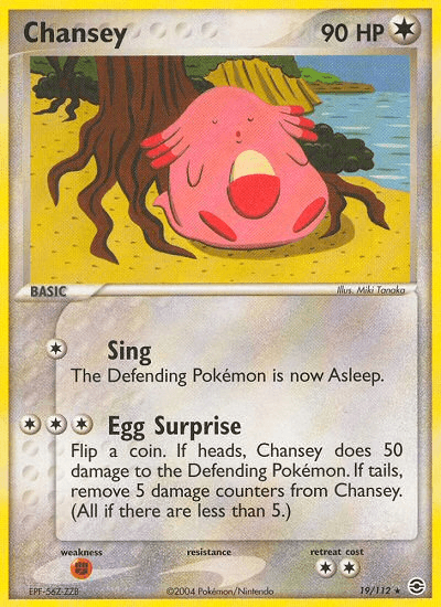 19, Colorless, EX: FireRed & LeafGreen, Fighting[×2], Normal, Rare, Reverse Holofoil Chansey (19/112) [EX: FireRed & LeafGreen] - Trading Card World