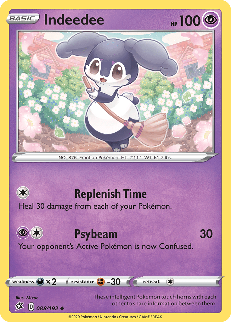 088, Darkness[×2], Fighting[-30], Normal, Psychic, Reverse Holofoil, Sword & Shield: Rebel Clash, Uncommon Indeedee (088/192) [Sword & Shield: Rebel Clash] - Trading Card World