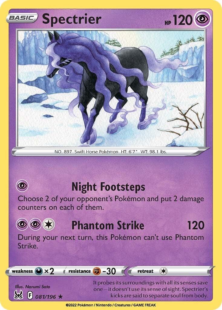 081, Darkness [x2], Fighting [-30], Holo Rare, Holofoil, Psychic, Reverse Holofoil, Sword & Shield: Lost Origin Spectrier (081/196) [Sword & Shield: Lost Origin] - Trading Card World