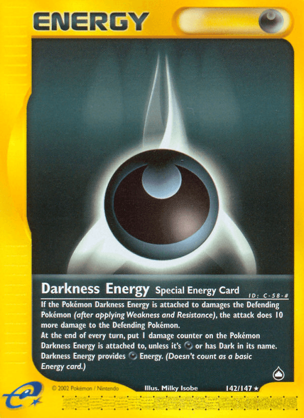 142, Aquapolis, Normal, Rare, Reverse Holofoil, Special Energy Darkness Energy (142/147) [Aquapolis] - Trading Card World
