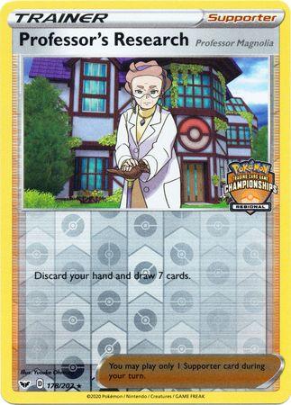178, Promo, Reverse Holofoil, Supporter, Sword & Shield: Base Set Professor's Research (178/202) (Regional Championship Promo) [Sword & Shield: Base Set] - Trading Card World