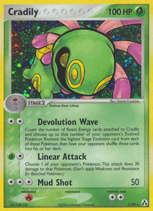 EX: Legend Maker, Fire[×2], Grass, Holo Rare, Holofoil Cradily (3/92) [EX: Legend Maker] - Trading Card World