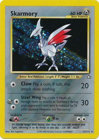 13, Fire[×2], Grass[-30], Holo Rare, Holofoil, Metal, Neo Genesis Unlimited Skarmory (13/111) [Neo Genesis Unlimited] - Trading Card World