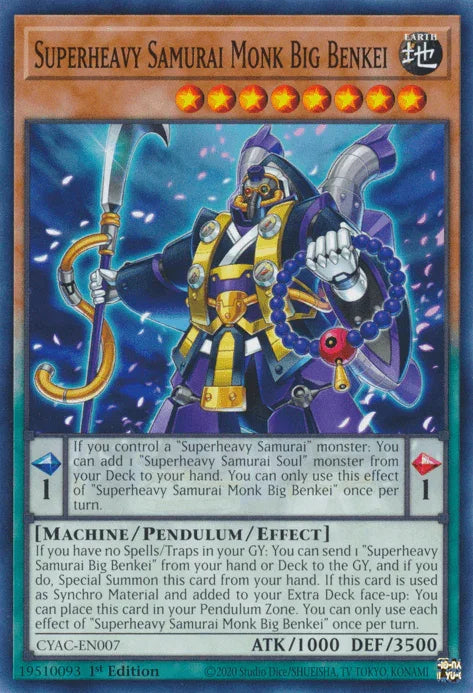 1st Edition, Common, Cyberstorm Access, Earth, Machine, Pendulum/Effect Monster Superheavy Samurai Monk Big Benkei [CYAC-EN007] Common - Trading Card World