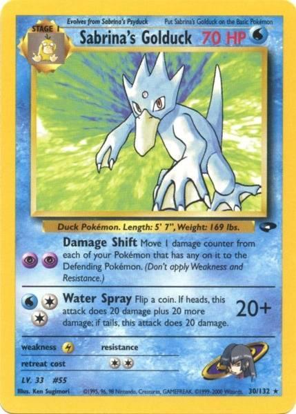 30, Gym Challenge Unlimited, Lightning[×2], Normal, Rare, Water Sabrina's Golduck (30/132) [Gym Challenge Unlimited] - Trading Card World