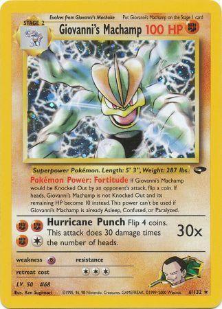 Fighting, Gym Challenge Unlimited, Holo Rare, Holofoil, Psychic[×2] Giovanni's Machamp (6/132) [Gym Challenge Unlimited] - Trading Card World
