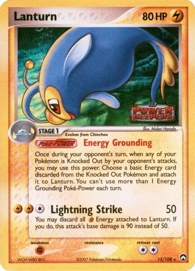 15, EX: Power Keepers, Fighting[×2], Lightning, Rare, Reverse Holofoil Lanturn (15/108) (Stamped) [EX: Power Keepers] - Trading Card World