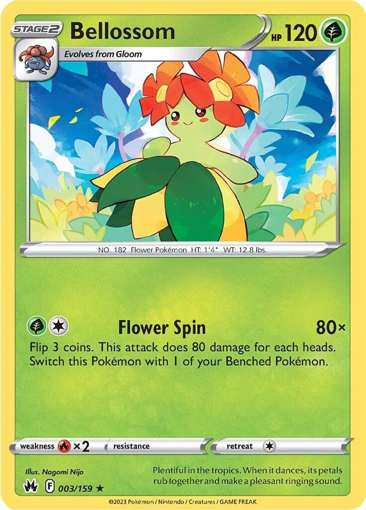 003, Fire [x2], Grass, Normal, Rare, Reverse Holofoil, Sword & Shield: Crown Zenith Bellossom (003/159) [Sword & Shield: Crown Zenith] - Trading Card World