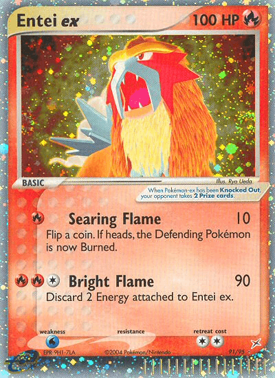 91, EX: Team Magma vs Team Aqua, Fire, Holofoil, Ultra Rare, Water[×2] Entei ex (91/95) [EX: Team Magma vs Team Aqua] - Trading Card World