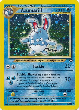 Holo Rare, Holofoil, Lightning[×2], Neo Genesis Unlimited, Water Azumarill (2/111) [Neo Genesis Unlimited] - Trading Card World