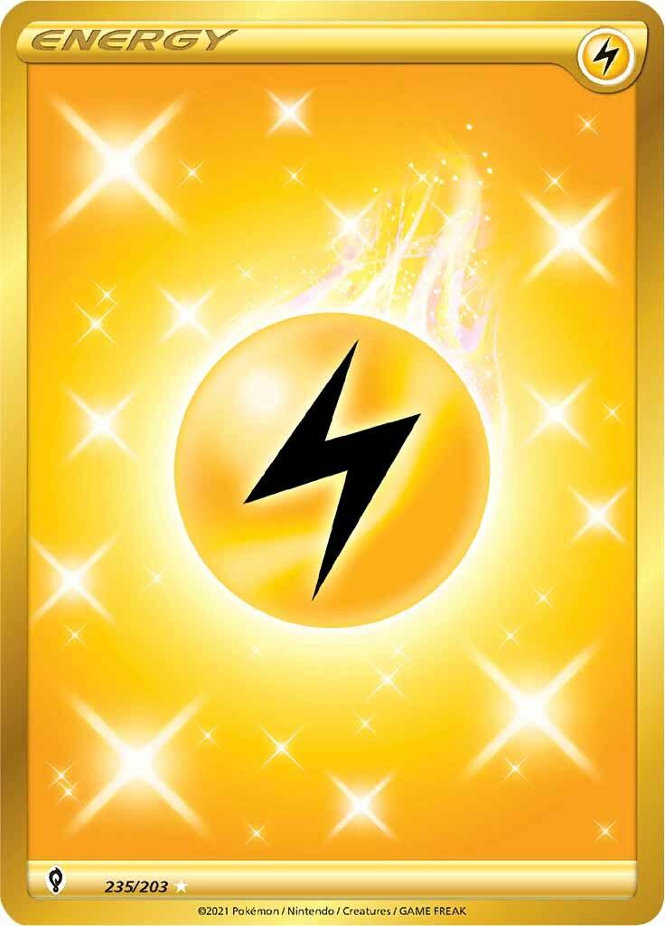 235, Basic Energy, Holofoil, Secret Rare, Sword & Shield: Evolving Skies Lightning Energy (235/203) [Sword & Shield: Evolving Skies] - Trading Card World