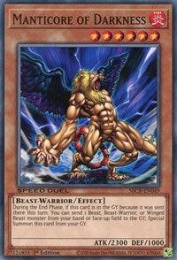 1st Edition, Beast-Warrior, Common, Effect Monster, Fire, Speed Duel: Battle City Box Manticore of Darkness [SBCB-EN049] Common - Trading Card World