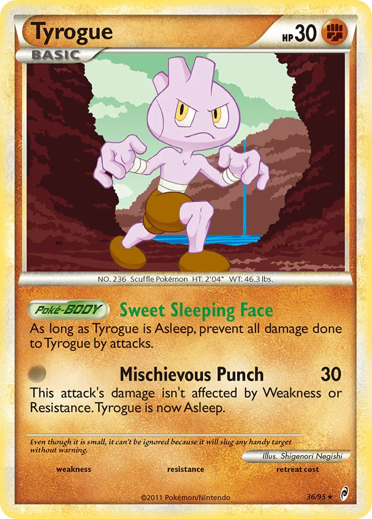 36, Fighting, HeartGold & SoulSilver: Call of Legends, Normal, Rare, Reverse Holofoil Tyrogue (36/95) [HeartGold & SoulSilver: Call of Legends] - Trading Card World