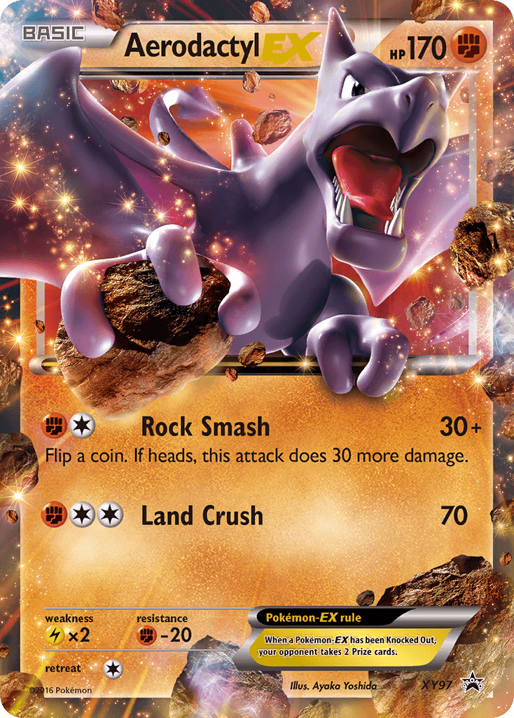 Fighting, Fighting[-20], Holofoil, Lightning[×2], Promo, XY97, XY: Black Star Promos Aerodactyl EX (XY97) [XY: Black Star Promos] - Trading Card World