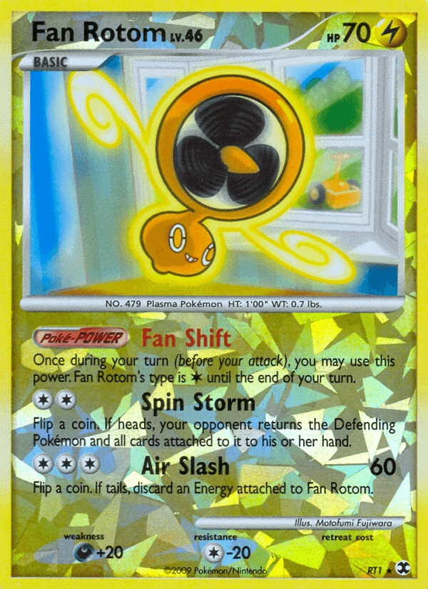 Colorless[-20], Darkness[+20], Holo Rare, Lightning, Platinum: Rising Rivals, Reverse Holofoil, RT1 Fan Rotom (RT1) [Platinum: Rising Rivals] - Trading Card World