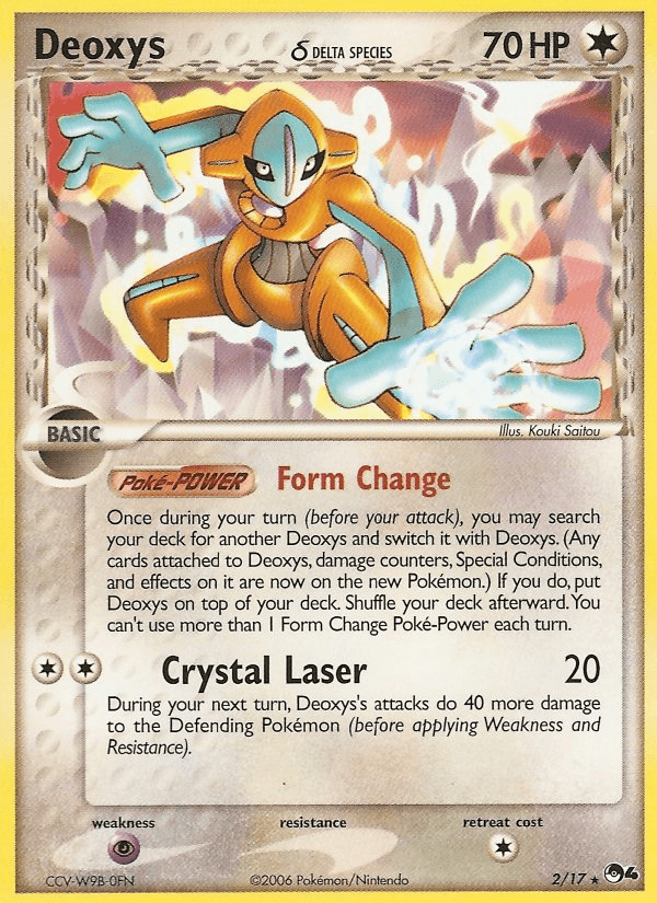 Colorless, Holofoil, Normal, POP Series 4, Psychic[×2], Rare Deoxys (2/17) (Delta Species) [POP Series 4] - Trading Card World