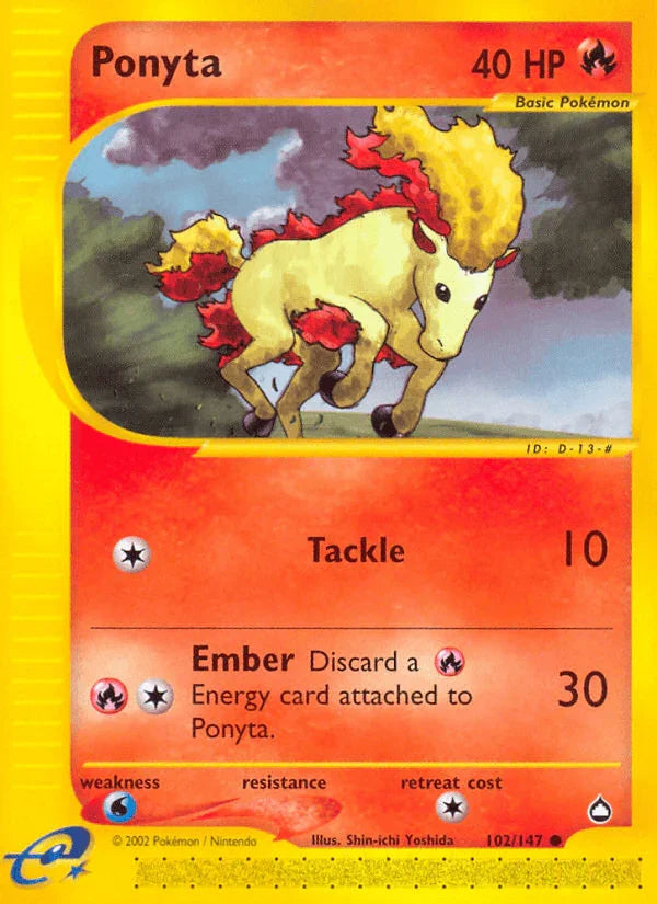 102, Aquapolis, Common, Fire, Normal, Reverse Holofoil, Water[×2] Ponyta (102/147) [Aquapolis] - Trading Card World