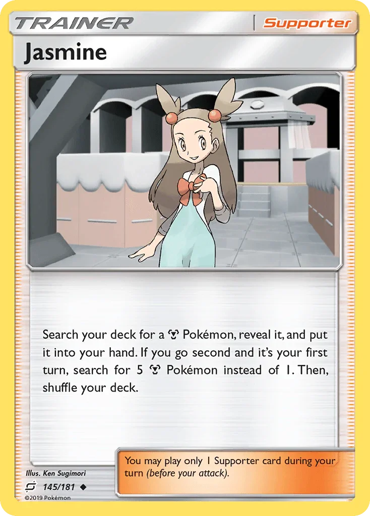 145, Normal, Reverse Holofoil, Sun & Moon: Team Up, Supporter, Uncommon Jasmine (145/181) [Sun & Moon: Team Up] - Trading Card World