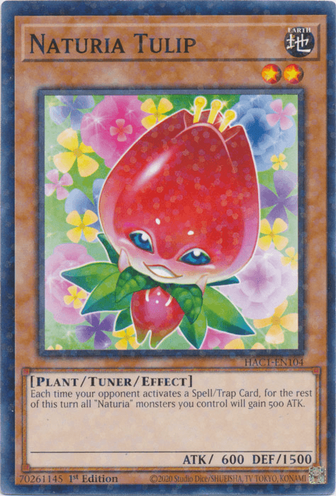 1st Edition, Common, Earth, Hidden Arsenal: Chapter 1, Plant, Tuner/Effect Monster Naturia Tulip (Duel Terminal) [HAC1-EN104] Common - Trading Card World