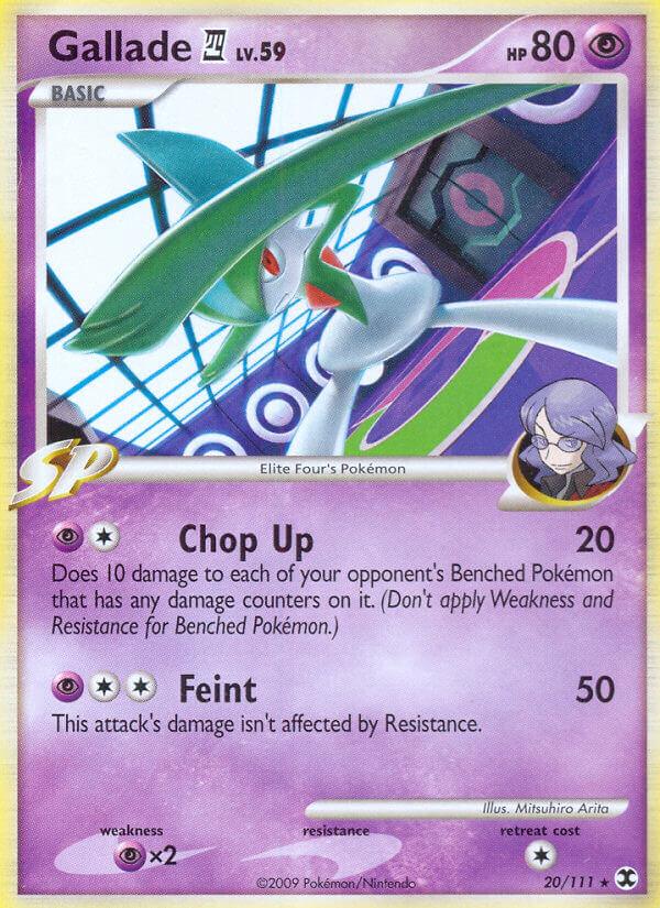 20, Holo Rare, Holofoil, Platinum: Rising Rivals, Psychic, Psychic[×2] Gallade (20/111) (Theme Deck Exclusive) [Platinum: Rising Rivals] - Trading Card World