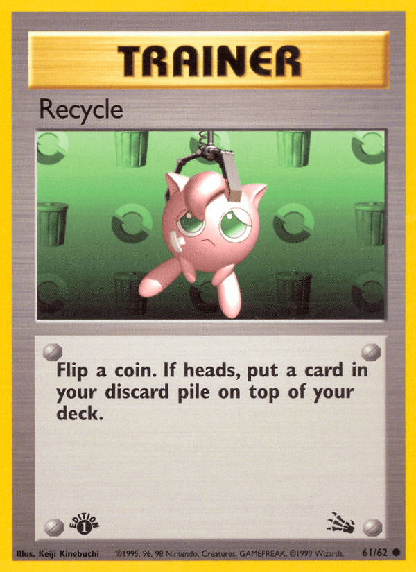 1st Edition Normal, 61, Common, Fossil 1st Edition, Trainer Recycle (61/62) [Fossil 1st Edition] - Trading Card World