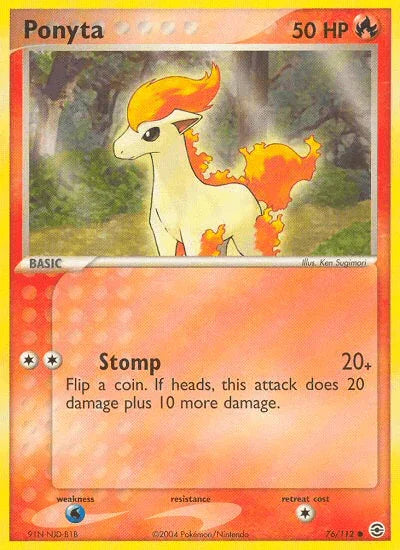 76, Common, EX: FireRed & LeafGreen, Fire, Normal, Reverse Holofoil, Water[×2] Ponyta (76/112) [EX: FireRed & LeafGreen] - Trading Card World