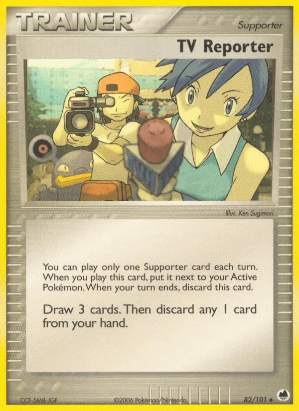 82, EX: Dragon Frontiers, Normal, Supporter, Uncommon TV Reporter (82/101) [EX: Dragon Frontiers] - Trading Card World