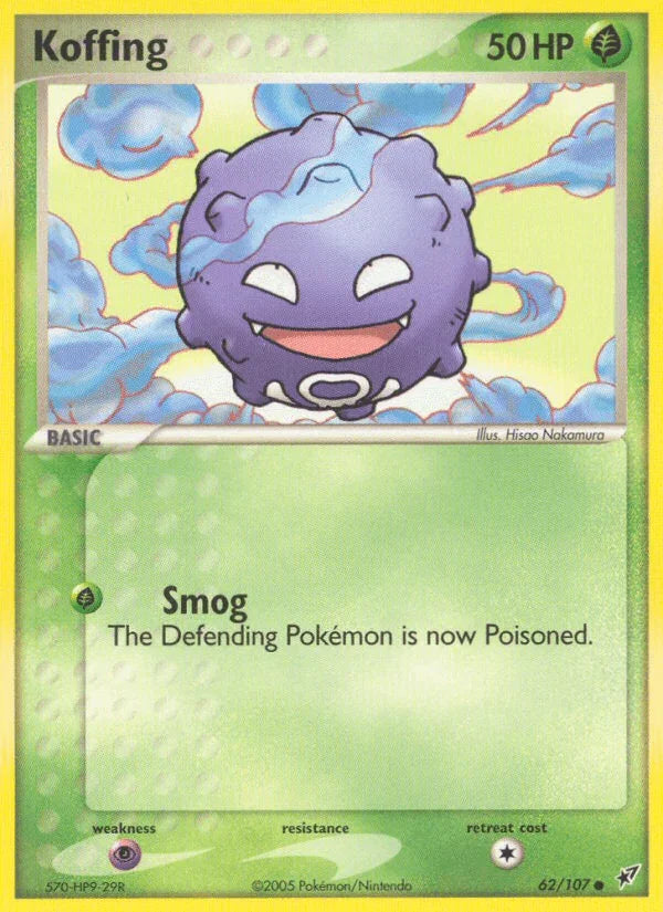 62, Common, EX: Deoxys, Grass, Normal, Psychic[×2] Koffing (62/107) [EX: Deoxys] - Trading Card World