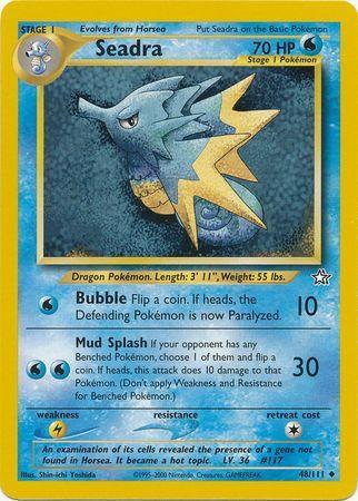 48, Lightning[×2], Neo Genesis Unlimited, Normal, Uncommon, Water Seadra (48/111) [Neo Genesis Unlimited] - Trading Card World