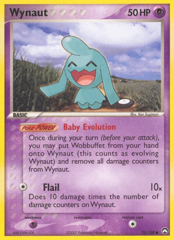 70, Common, EX: Power Keepers, Normal, Psychic, Psychic[×2] Wynaut (70/108) [EX: Power Keepers] - Trading Card World