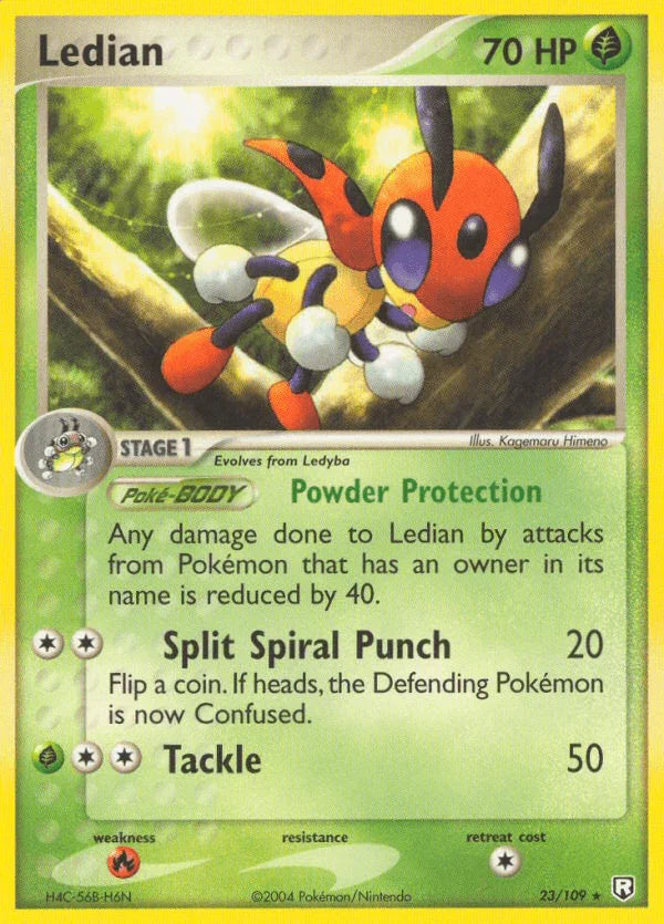 23, EX: Team Rocket Returns, Fire[×2], Grass, Normal, Rare Ledian (23/109) [EX: Team Rocket Returns] - Trading Card World