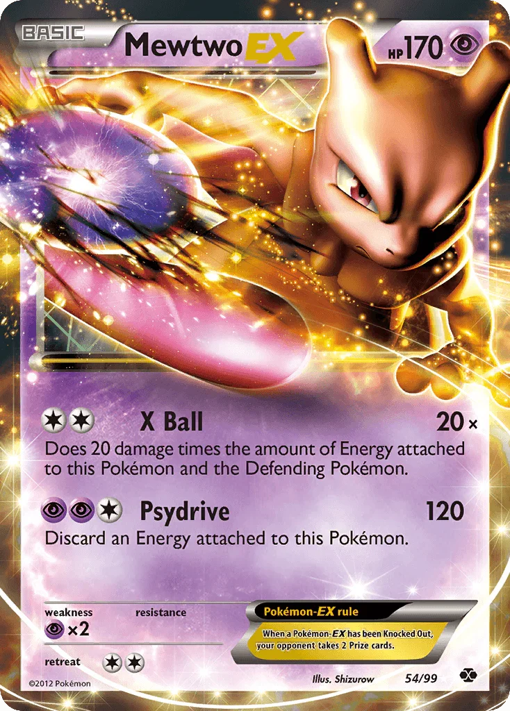 54, Black & White: Next Destinies, Holofoil, Psychic, Psychic[×2], Ultra Rare Mewtwo EX (54/99) [Black & White: Next Destinies] - Trading Card World