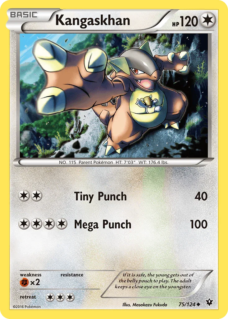 75, Colorless, Fighting[×2], Normal, Reverse Holofoil, Uncommon, XY: Fates Collide Kangaskhan (75/124) [XY: Fates Collide] - Trading Card World
