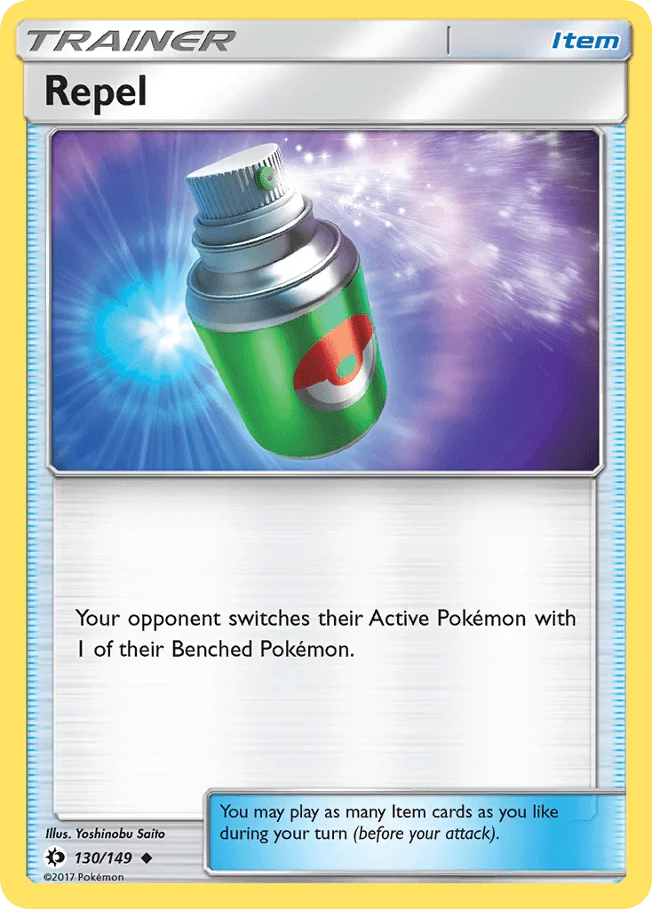 130, Item, Normal, Reverse Holofoil, Sun & Moon: Base Set, Uncommon Repel (130/149) [Sun & Moon: Base Set] - Trading Card World