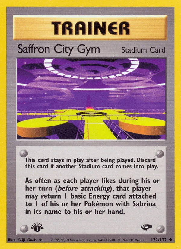 122, 1st Edition Normal, Gym Challenge 1st Edition, Stadium, Uncommon Saffron City Gym (122/132) [Gym Challenge 1st Edition] - Trading Card World