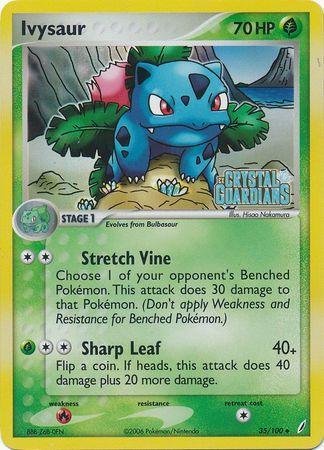 35, EX: Crystal Guardians, Fire[×2], Grass, Reverse Holofoil, Uncommon Ivysaur (35/100) (Stamped) [EX: Crystal Guardians] - Trading Card World
