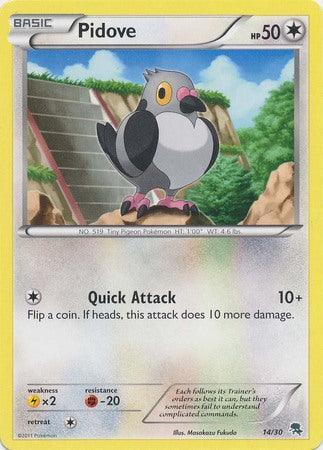 14, Black & White: Trainer Kit - Zoroark, Colorless, Fightning[-20], Lightning[×2], Normal, Promo Pidove (14/30) [Black & White: Trainer Kit - Zoroark] - Trading Card World